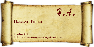Haase Anna névjegykártya