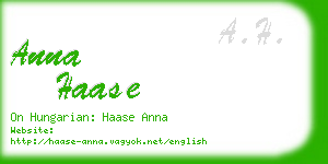 anna haase business card